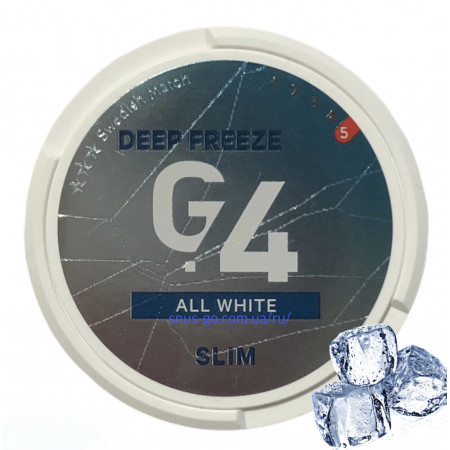 G.4 DEEP FREEZE SLIM ALL WHITE купить снюс Украина по лучшей цене в Snus Go G.4 DEEP FREEZE SLIM ALL WHITE купить снюс Украина по лучшей цене в Snus Go